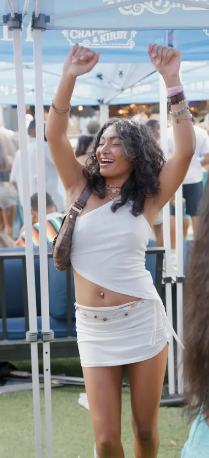 Guest dancing beneath a Chapman & Kirby tent